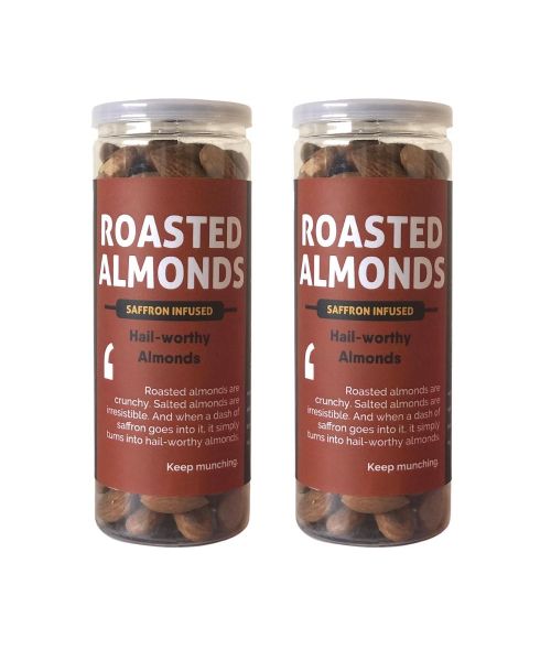 Omay Foods: Classic Salted Roasted Almonds - Pack of 2 (170gm each)