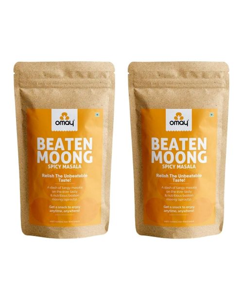 Omay Foods: Spicy Masala Beaten Moong - Pack of 2 (400gm each)