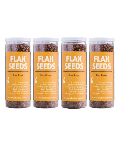 Omay Foods: Roasted Flaxseeds - Pack of 4 (160gm each)