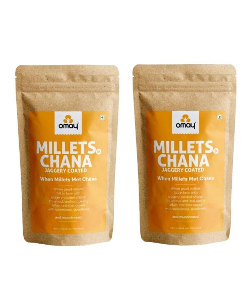 Omay Foods: Millets & Jaggery Coated Chana Mix - Pack of 2 (200gm each)