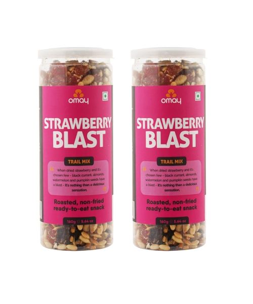 Omay Foods: Strawberry Blast Trail Mix - Pack of 2 (160gm each)