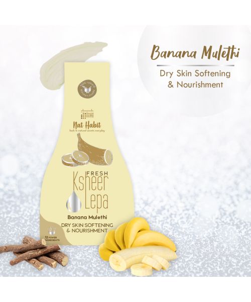 Nat Habit: Fresh Banana Mulethi Ksheer Lepa Face Pack Mask - 40gm