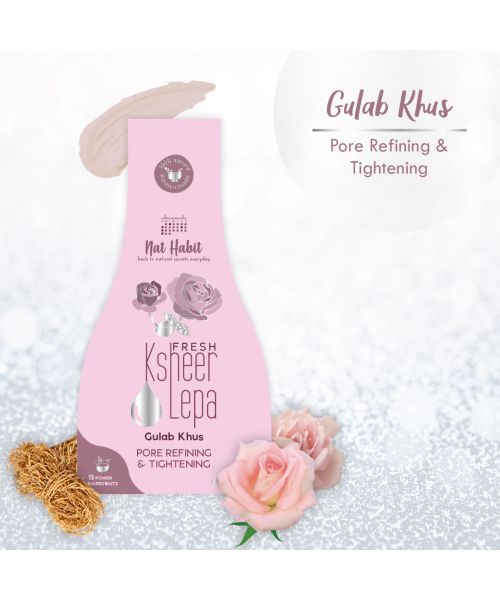 Nat Habit: Fresh Gulab Khus Ksheer Lepa Pore Refining & Tightening Ayurvedic Face Pack Mask - 40gm