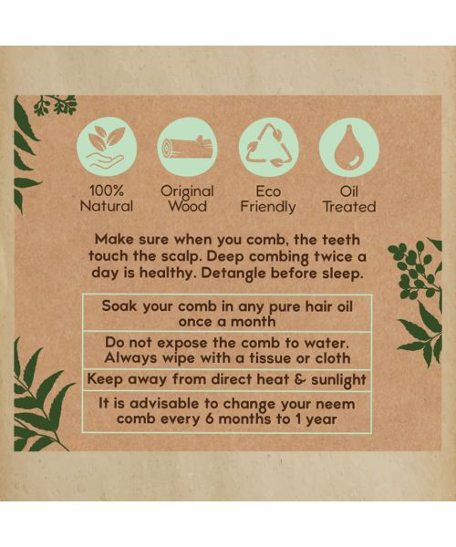 Nat Habit: Kacchi Neem Comb (Wide Tooth)