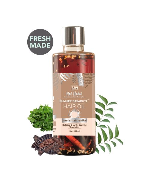 Nat Habit: Men's Revital Summer Dasabuti Hair Oil - 200 ml