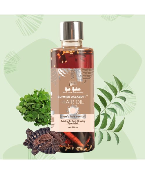 Nat Habit: Men's Revital Summer Dasabuti Hair Oil - 200 ml