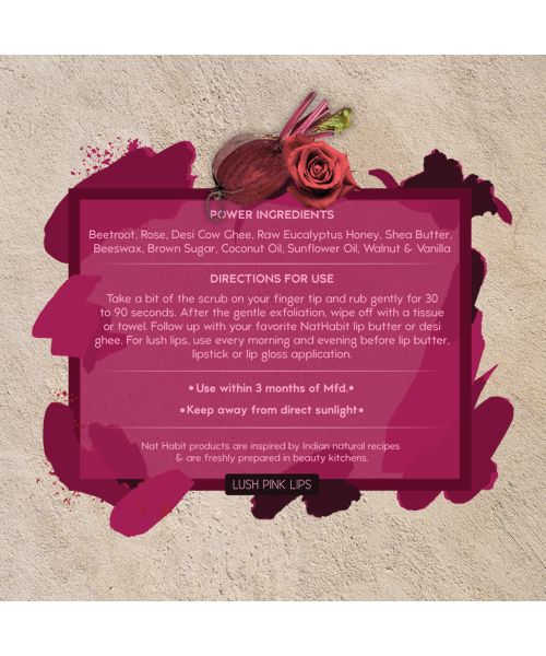 Nat Habit: Beetroot Rose Lip Mura - 12gm