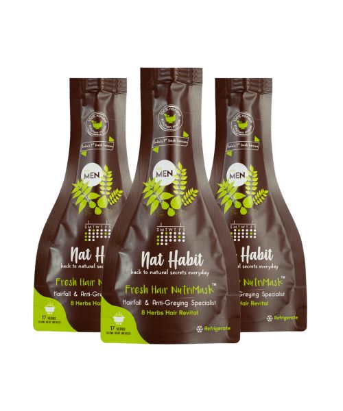 Nat Habit: Men's Revital FRESH Hair Mask (NutriMask) - Pack of 3