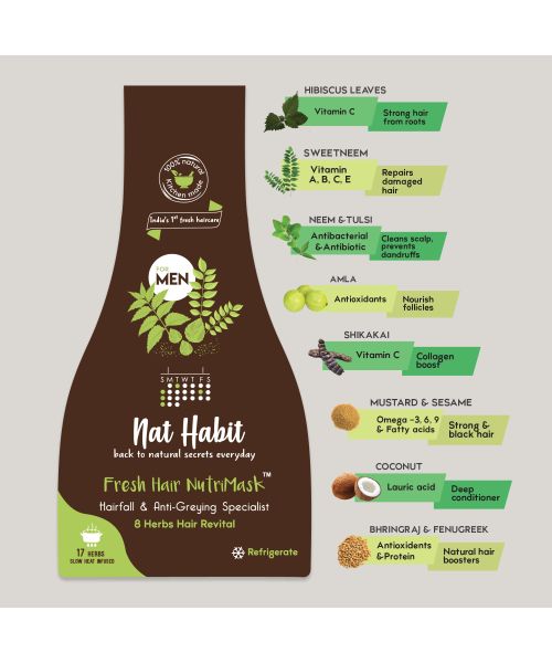 Nat Habit: Men's Revital FRESH Hair Mask (NutriMask) - Pack of 3