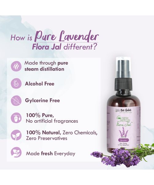 Nat Habit: Pure Lavender Jal (Lavender Water) - 100ml (Pack of 3)