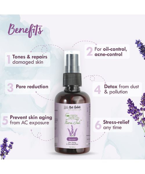 Nat Habit: Pure Lavender Jal (Lavender Water) - 100ml (Pack of 3)