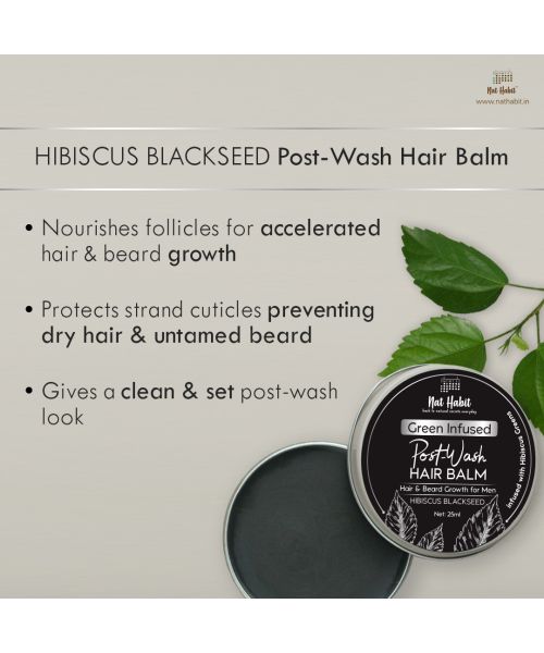 Nat Habit: Hibiscus Blackseed Hair & Beard Balm for Men - 25ml