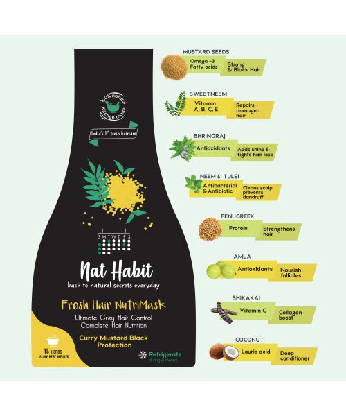 Nat Habit: Curry Mustard FRESH Hair Mask (NutriMask) - Pack of 2
