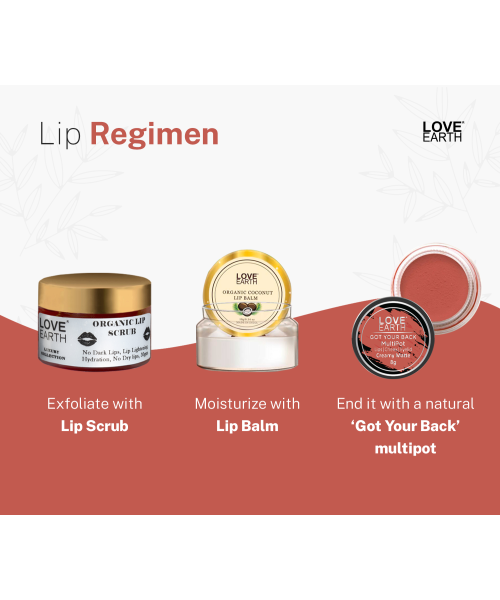 Love Earth: Lip Tint & Cheek Tint Multipot Combo (Coral & Caramel Brown) with Richness of Jojoba Oil and Vitamin E for Lips, Eyelids and Cheeks