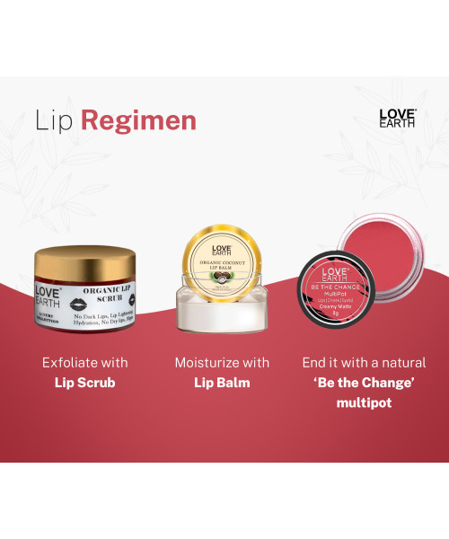 Love Earth: Lip Tint & Cheek Tint Multipot Combo (Rose Pink & Caramel Brown) with Richness of Jojoba Oil and Vitamin E for Lips, Eyelids and Cheeks