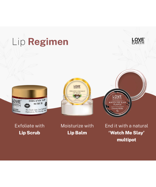 Love Earth: Lip Tint & Cheek Tint Multipot Combo (Raspberry Pink & Caramel Brown) with Richness of Jojoba Oil and Vitamin E for Lips, Eyelids and Cheeks