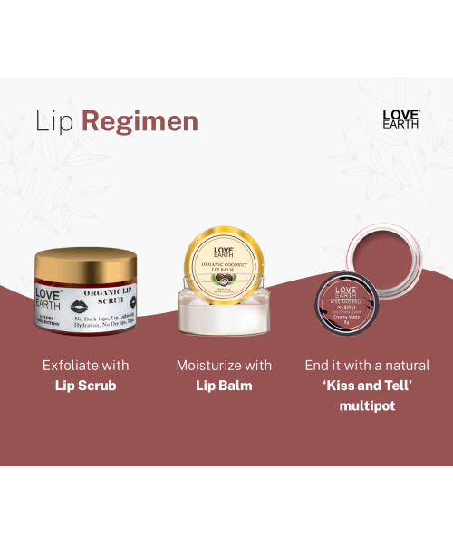 Love Earth: Lip Tint & Cheek Tint Multipot Combo (Mauvish Pink & Caramel Brown) with Richness of Jojoba Oil and Vitamin E for Lips, Eyelids and Cheeks