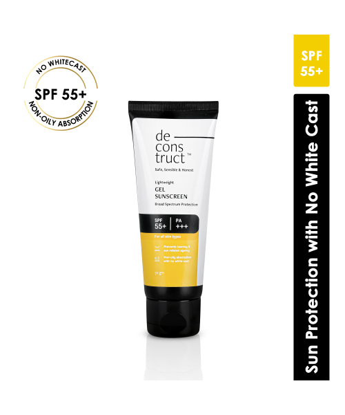 Deconstruct Skincare: Lightweight Gel Sunscreen-SPF 55+ | PA+++ (50 gm)