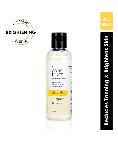 Deconstruct Skincare: Niacinamide Brightening Facewash- 2% Niacinamide + 2% Liquorice Root Extract - 100ml