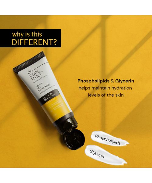 Deconstruct Skincare: Lightweight Gel Sunscreen-SPF 55+ | PA+++ (50 gm)