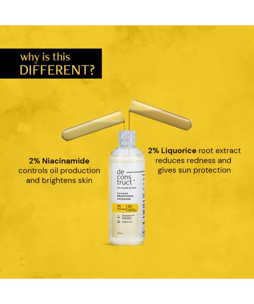 Deconstruct Skincare: Niacinamide Brightening Facewash- 2% Niacinamide + 2% Liquorice Root Extract - 100ml