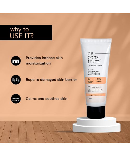Deconstruct Skincare: Soothe Moisturizer- 1% Ceramides + 0.2% Bisabolol - 50 gm