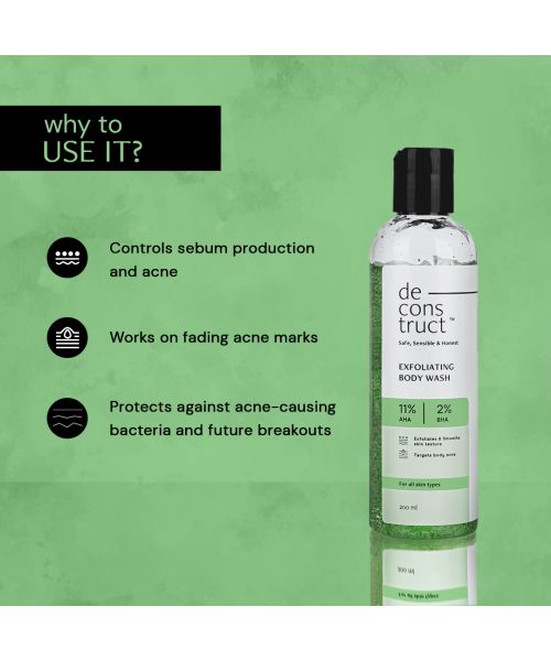 Deconstruct Skincare: Salicylic Acid Body Wash - 1% salicylic acid + 2% glycolic acid | Fights body acne