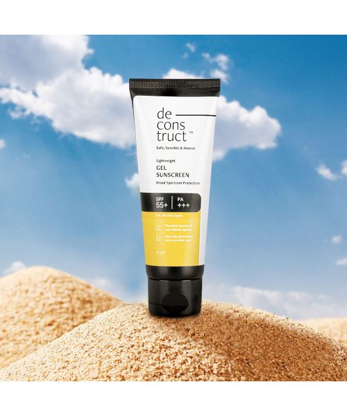 Deconstruct Skincare: Lightweight Gel Sunscreen-SPF 55+ | PA+++ (50 gm)