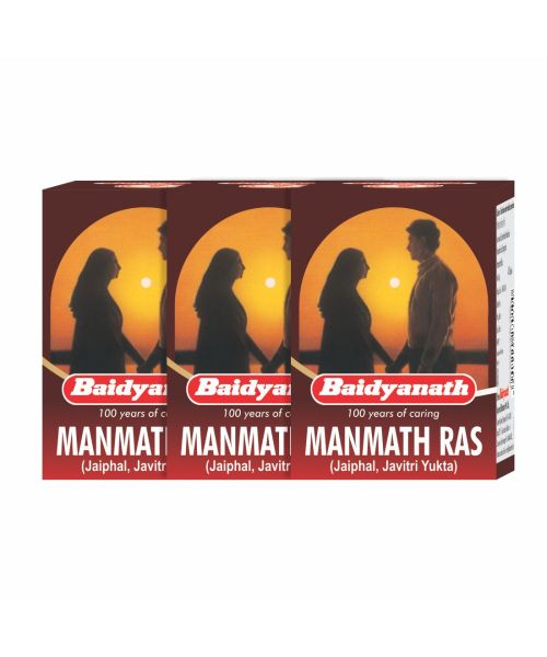 Baidyanath: Manmath Ras - Ayurvedic Triple Action Formula- Vigour & Vitality, Rejuvenator and Adaptogen -40 Tablet - PACK OF 3