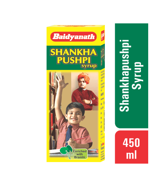 Baidyanath: Shankhapushpi Syrup- Helps to improve memory and enhance concentration| For Kids and Adults - 450 ml