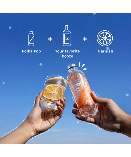 Polka Pop: Orange Sparkling Water - Pack of 12 (350ml Each)