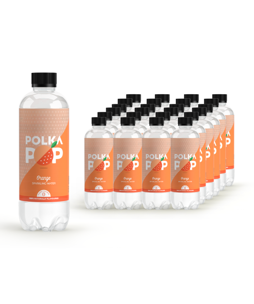 Polka Pop: Orange Sparkling Water - Pack of 12 (350ml Each)