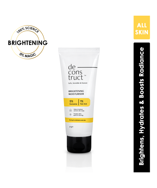 Deconstruct Skincare: Niacinamide Brightening Moisturizer- 5% Niacinamide + 1% Kojic Acid + 5% Vitamin C + Vitamin E - 50gm