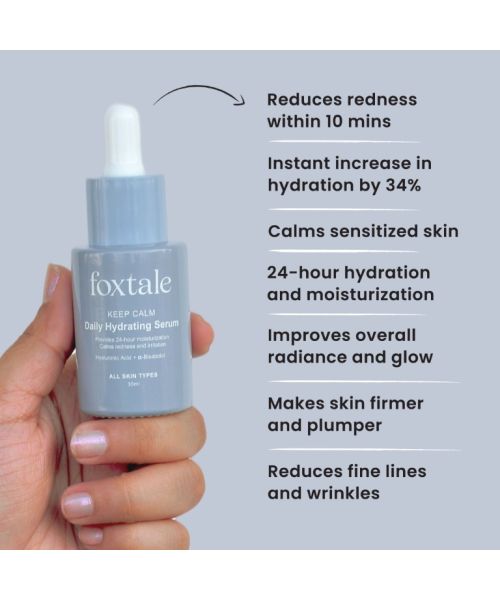 Foxtale: Hydrating Serum With Hyaluronic Acid & 6 Hydration Boosters   30ml