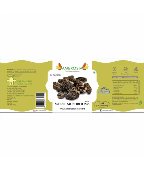 Ambrosia: Dried Morel Mushrooms Minis -70g