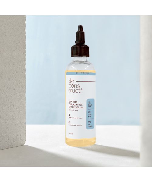 Deconstruct Skincare: AHA BHA Exfoliating Scalp Serum - 1% Salicylic Acid, 1% Lactic Acid, 2% Zinc Complex - 100ml