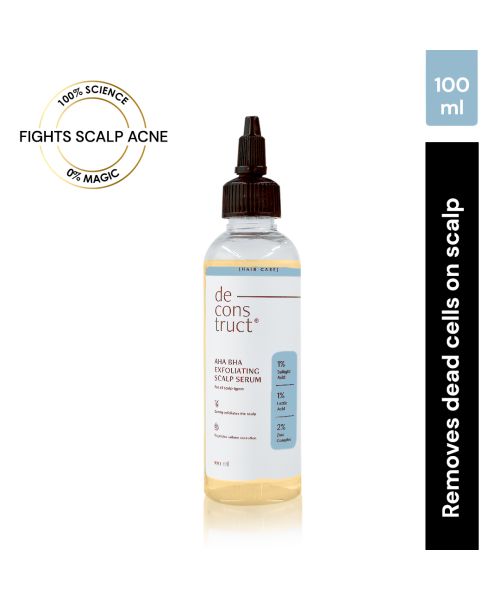 Deconstruct Skincare: AHA BHA Exfoliating Scalp Serum - 1% Salicylic Acid, 1% Lactic Acid, 2% Zinc Complex - 100ml