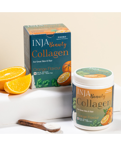 INJA Wellness: Beauty Collagen for Skin, Hair & Nails - Orange Flavour - 125gm