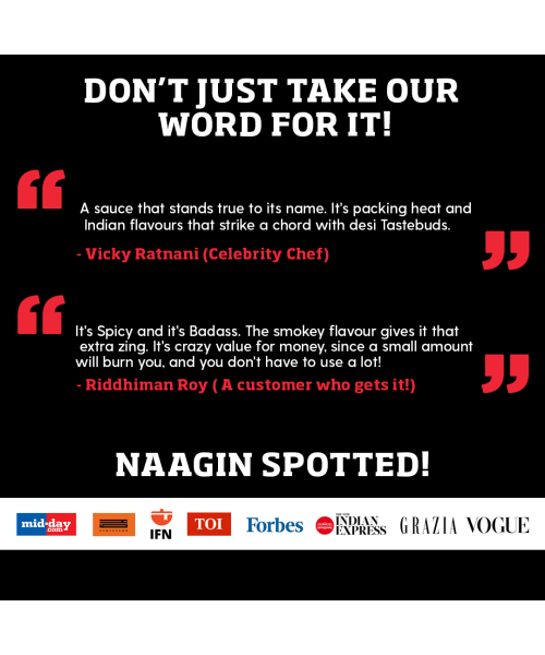 NAAGIN: Indian Hot Chilli Extra Spicy Sauce - Smoky Bhoot - 230gm