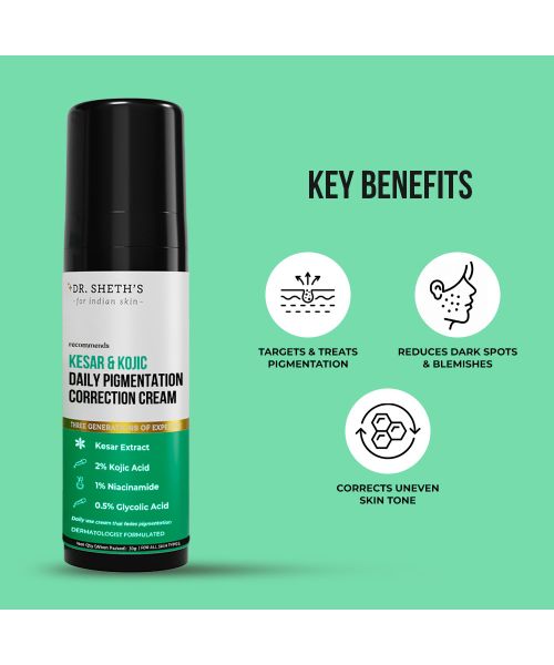 Dr. Sheth's: Kesar & Kojic Daily Pigmentation Correction Cream - 30g