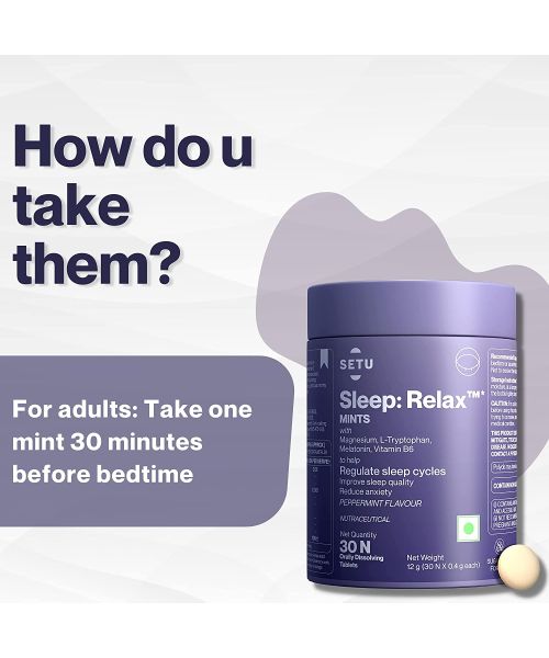 SETU: Sleep - Relax Mints - Peppermint Flavour- 30 Mints