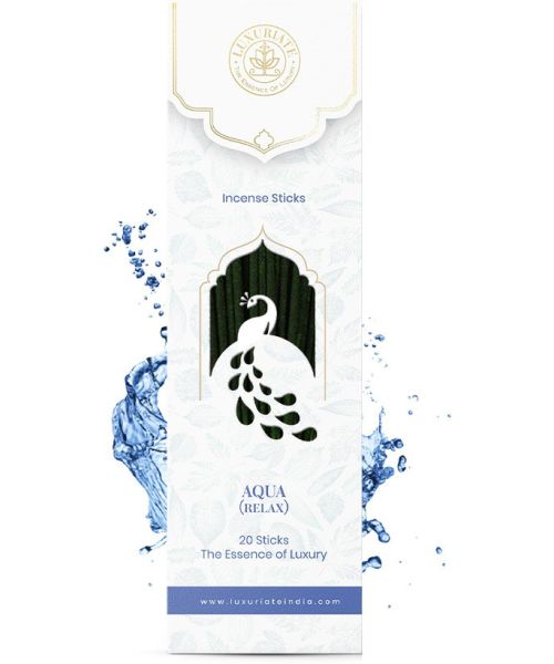 Luxuriate: Aqua Breeze Organic,Natural and Non-Toxic Incense Sticks- Contains 20 Incense Sticks