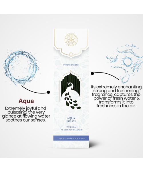 Luxuriate: Aqua Breeze Organic,Natural and Non-Toxic Incense Sticks- Contains 20 Incense Sticks