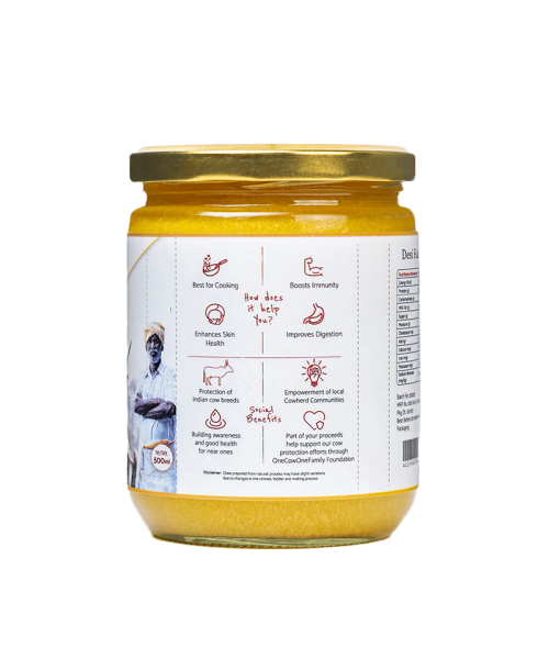 KUDEJ: Desi Hallikar Cow A2 Ghee - 500ml