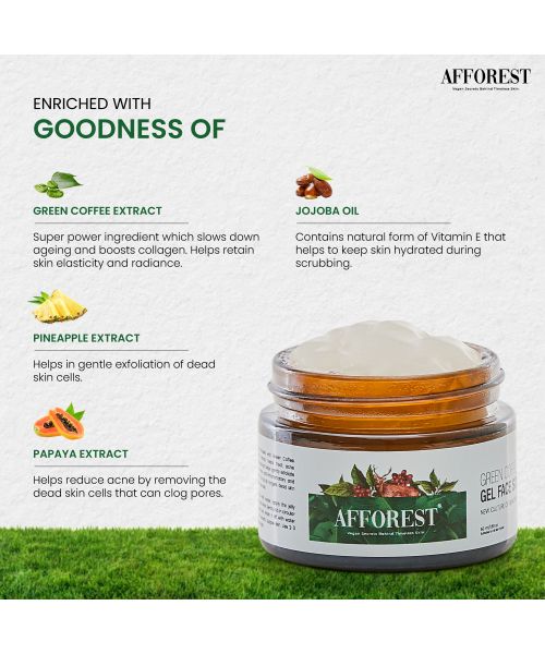 AFFOREST: Green Coffee Gel Face Scrub  - 50gm