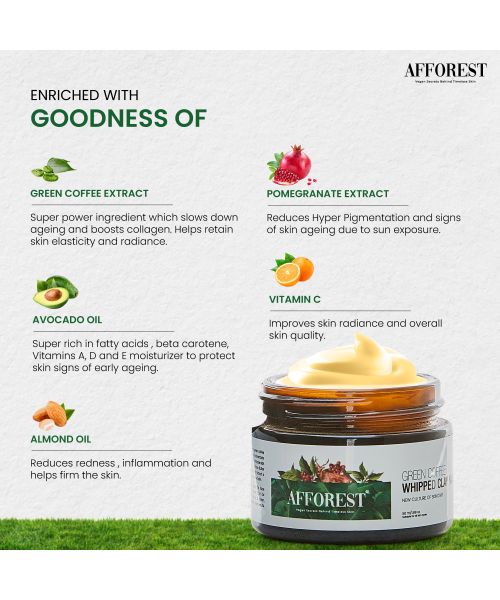AFFOREST: Green Coffee Whipped Clay Mask  - 50gm