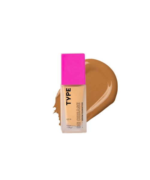 Type Beauty: De Crease Serum Foundation For Fine Lines & Wrinkles Spf 50, Pa ++++ - Cider - 30Ml