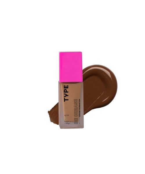 Type Beauty: De Crease Serum Foundation For Fine Lines & Wrinkles Spf 50, Pa ++++ - Cocoa - 30Ml