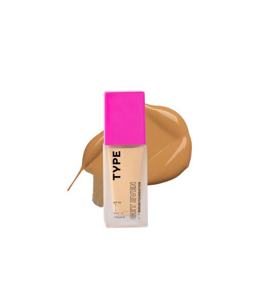 Type Beauty: Get Even, Serum Foundation, For Dark Spots & Dullness Spf 50, Pa++++ - Caramel - 30Ml