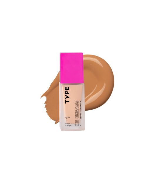 Type Beauty: De Crease Serum Foundation For Fine Lines & Wrinkles Spf 50, Pa ++++ - Peanut - 30Ml